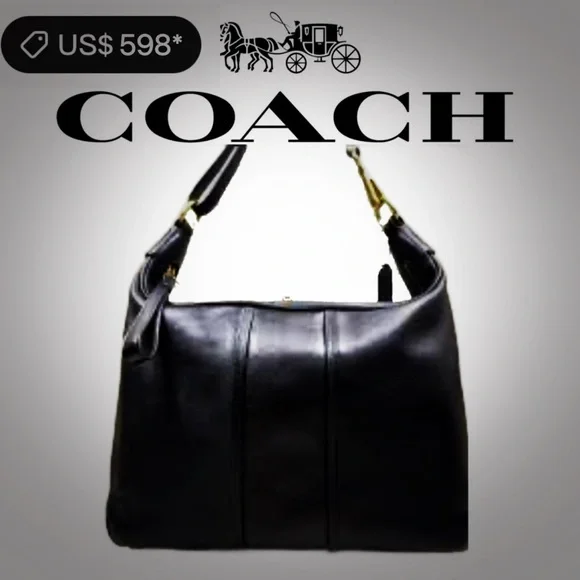 Vintage Y2K Coach Black soft Leather hobo shoulder bag 2001 years ❌70% OFF SALE❌ - Picture 3 of 17